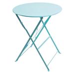 Ronde stalen opklapbare tafel turquoise 59,5cm |Bolero, Verzenden