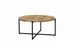 Apple Bee Condor loungetafel Black met rond teak blad Ø 94, Tuin en Terras, Nieuw