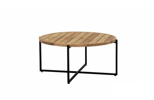Apple Bee Condor loungetafel Black met rond teak blad Ø 94, Tuin en Terras, Tuinsets en Loungesets