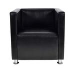 Fauteuil Kubus Zwart Kunstleer | Retour Deal | -55%, Huis en Inrichting, Verzenden, Nieuw, 50 tot 75 cm, Klassiek