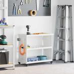 vidaXL Gereedschapswagen Wit 75 x 35 x 73 cm Koudgewalst, Doe-het-zelf en Bouw, Gereedschapskisten, Verzenden, Nieuw