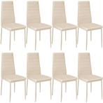 tectake Eetkamerstoelen, kunstleer - beige, Set van 8, Huis en Inrichting, Verzenden, Nieuw