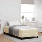 vidaXL Boxspring bed met matras Crème 90 x 200 cm Stof, Huis en Inrichting, Verzenden, Nieuw