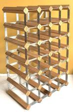 Wijnrek - hout en metaal - 24 vakken, Antiek en Kunst