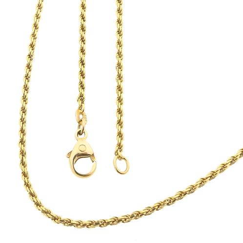 Gouden gedraaide schakel ketting | 42,5 cm (gouden ketting), Handtassen en Accessoires, Kettingen, Overige kleuren, Gebruikt, Goud