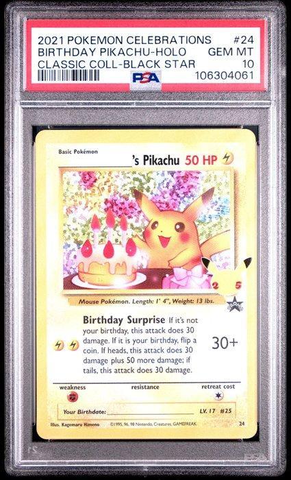 Pokémon - 1 Graded card - PSA 10 GEM MINT Birthday Pikachu -, Hobby en Vrije tijd, Verzamelkaartspellen | Pokémon