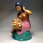Kalmar Ceramics - Sculpture, Art Deco Semi-nude Lady - 29 cm, Antiek en Kunst