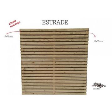 Tuinscherm in hout - estrade - b 180 x h 180 beschikbaar voor biedingen