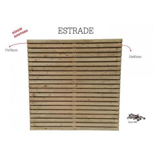 Tuinscherm in hout - estrade - b 180 x h 180, Tuin en Terras, Tuinschermen, Nieuw