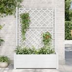 vidaXL Plantenbak met latwerk 100x43x142 cm PP wit, Tuin en Terras, Verzenden, Nieuw
