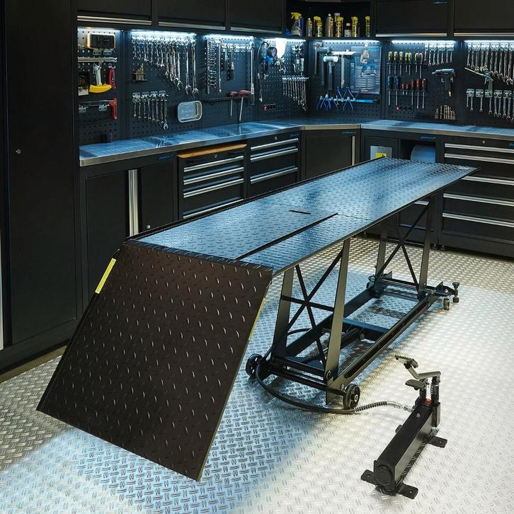 Datona Motorheftafel hydropneumatisch met inrijklem en, Doe-het-zelf en Bouw, Gereedschap | Handgereedschap, Ophalen of Verzenden