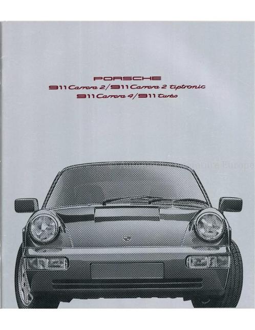 1991 PORSCHE 911 CARRERA & TURBO BROCHURE DUITS, Livres, Autos | Brochures & Magazines