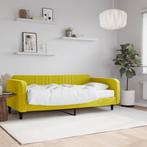 vidaXL Slaapbank met matras 100x200 cm fluweel geel, Verzenden, Nieuw