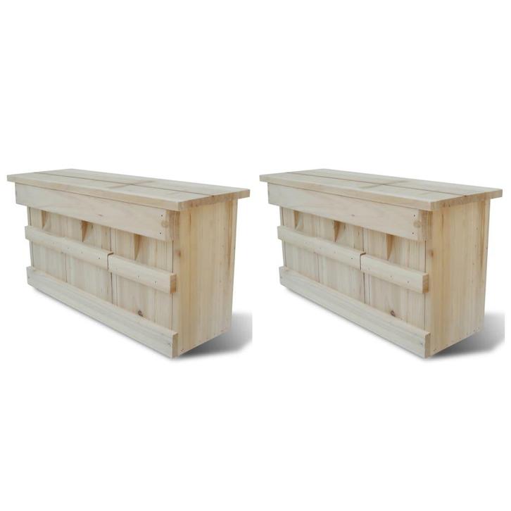 vidaXL Mussenhuizen 2 st 44x15,5x21,5 cm hout, Tuin en Terras, Vogelhuisjes en Vogelbaden, Nieuw, Verzenden