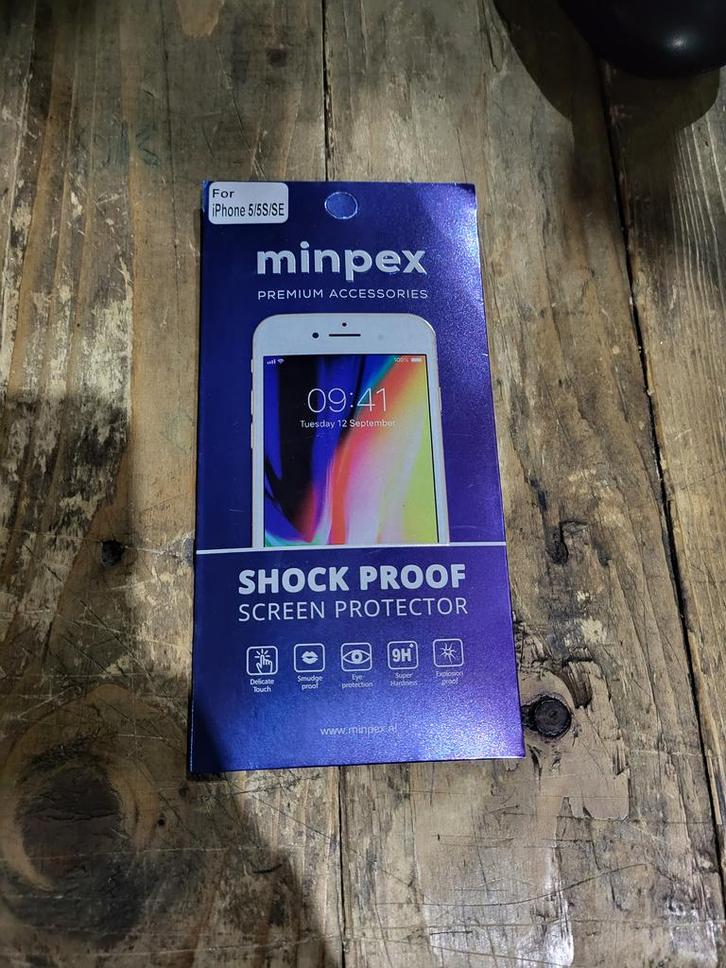 Minpex Glazen Screenprotector - Geschikt voor iPhone 5/5s/SE, Telecommunicatie, Mobiele telefoons | Toebehoren en Onderdelen, Ophalen of Verzenden