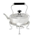 Victorian 1.5L large oval spirit kettle with four-leg stand