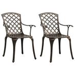 vidaXL Tuinstoelen 2 st gietaluminium bronskleurig, Tuin en Terras, Tuinstoelen, Verzenden, Nieuw