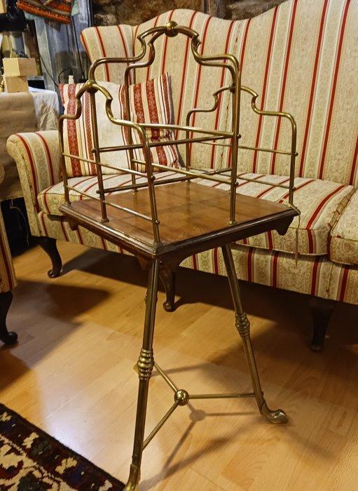 Boekenkast - Hout, Messing - boekhandel / tijdschriftenrek, Antiquités & Art, Curiosités & Brocante