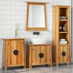 vidaXL 4-delige Badkamermeubelset massief grenenhout, Maison & Meubles, Salle de bain | Meubles de Salle de bain, Verzenden