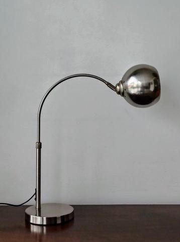 Lampe de table arquée - lampe de bureau - Chrome, Métal -