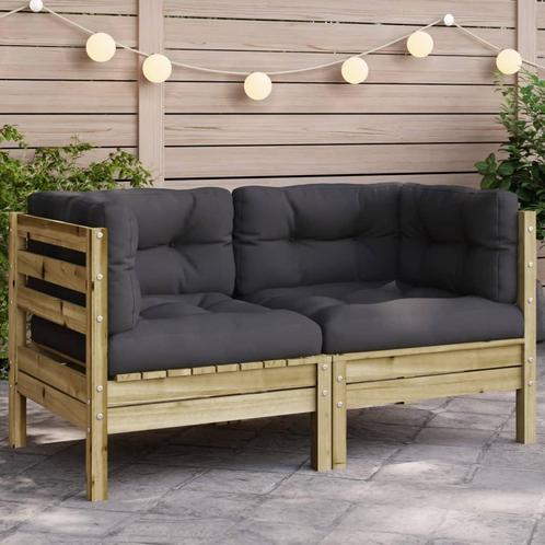 vidaXL Hoekbank met kussens geïmpregneerd grenenhout, Tuin en Terras, Tuinsets en Loungesets, Nieuw, Verzenden