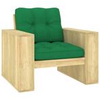 vidaXL Chaise de jardin avec coussins vert Bois de pin, Verzenden