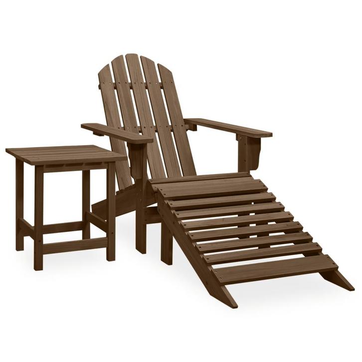vidaXL Tuinstoel Adirondack voetenbank tafel massief, Tuin en Terras, Tuinsets en Loungesets, Nieuw, Verzenden