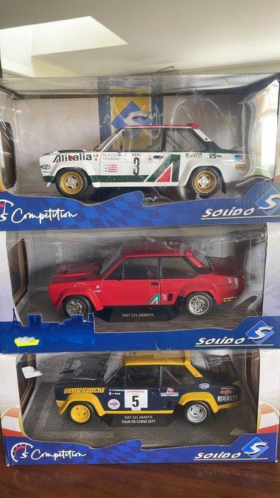 Solido 1:18 - Modelauto  (3) - Set 3 x Fiat 131 Abarth, Hobby en Vrije tijd, Modelauto's | 1:5 tot 1:12