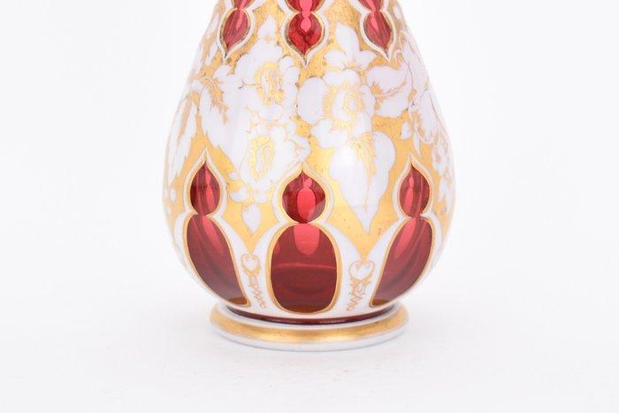 Vaas - Glas - Bohemian overlay glass, Antiek en Kunst, Antiek | Glaswerk en Kristal