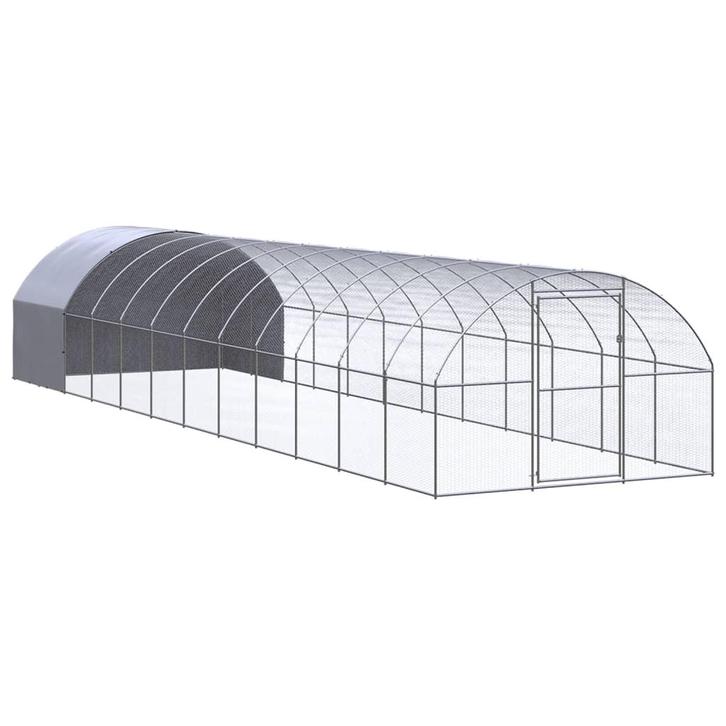 vidaXL Kippenren 3x12x2 m gegalvaniseerd staal, Dieren en Toebehoren, Knaagdieren en Konijnen | Hokken en Kooien, Nieuw, Verzenden