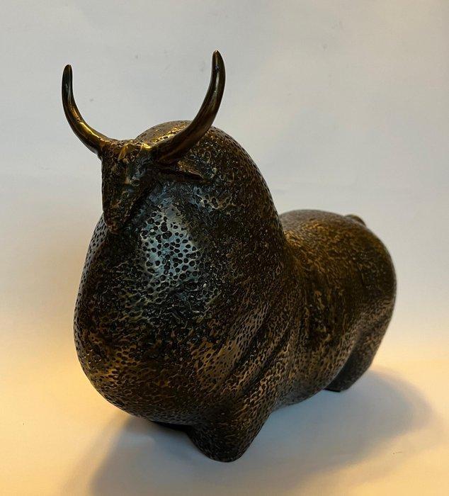 sculptuur, Abstract beeld van staande bizon - 21 cm -, Antiek en Kunst, Curiosa en Brocante