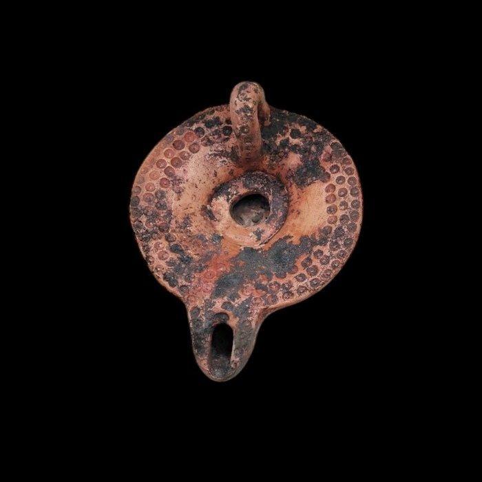 Oud-Romeins Terracotta Olielamp - 10 cm - Oude olielamp, Antiek en Kunst, Antiek | Overige Antiek