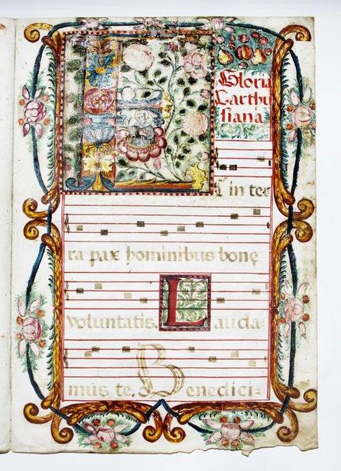 Illuminated Manuscript on Parchment - Sancta Clara - 1590, Antiek en Kunst, Antiek | Boeken en Manuscripten