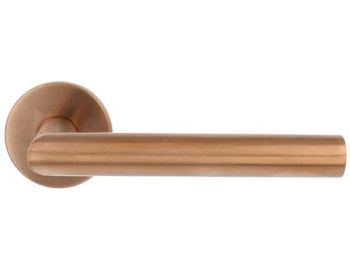 Deurklink Sigrid op ronde rozet PVD mat brons, Doe-het-zelf en Bouw, Hang- en Sluitwerk, Klink of Kruk, Nieuw, Overige materialen