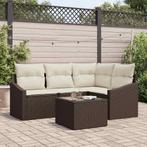 vidaXL Tuin Eettafel Set met kussen met opslag 5 pcs Bruin, Tuin en Terras, Tuinsets en Loungesets, Verzenden, Nieuw