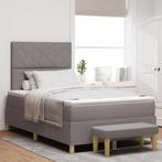 vidaXL Boxspring bed met matras met hoofdeinde Taupe 120 x, Huis en Inrichting, Verzenden, Nieuw