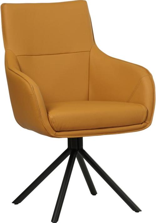 Gele leren industriële draaibare eetkamerstoel - Toledo Leer, Huis en Inrichting, Stoelen, Nieuw, Eén, Leer, Ophalen of Verzenden