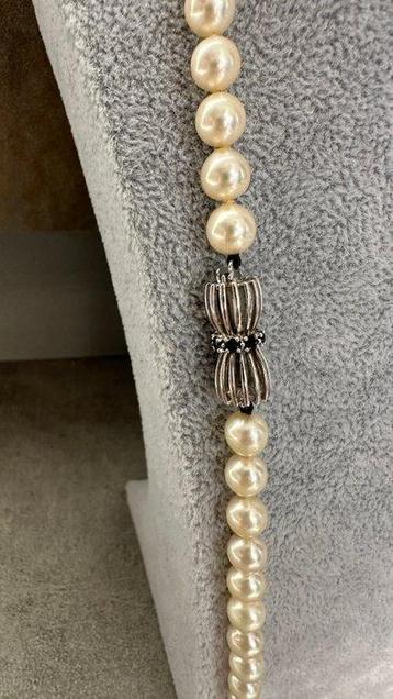 Collier - 14 carats Or blanc Saphir - Collier de perles beschikbaar voor biedingen