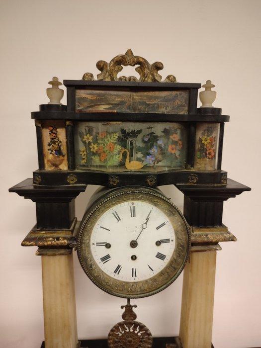 Pendule portique - Bois, Laiton, Marbre, Verre - 1800-1850, Antiek en Kunst, Antiek | Klokken