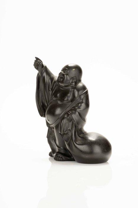 Bronze - Un okimono en bronze représentant un Hotei souriant, Antiek en Kunst, Antiek | Overige Antiek