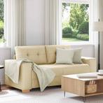 vidaXL Loveseat Bank Crème 140 cm Stof, Huis en Inrichting, Zetels | Zetels, Verzenden, Nieuw