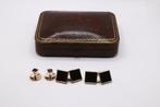 Manchetknopen - 9 kt. Geel goud Onyx - Gemarkeerd 9Ct EAP