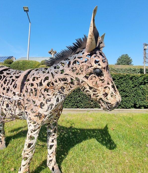 Large donkey flower basket - Beeldje - Ezel - IJzer, Antiek en Kunst, Kunst | Designobjecten