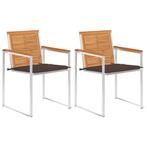 vidaXL Tuinstoelen 2 st met kussens massief acaciahout en, Tuin en Terras, Tuinstoelen, Verzenden, Nieuw
