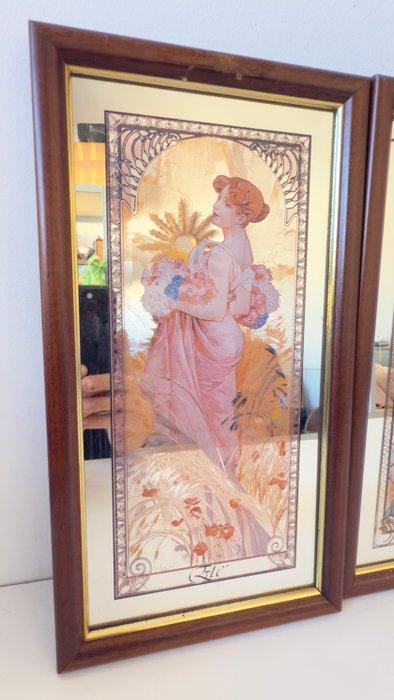 Alphons Mucha (1860-1939) (after) - The four seasons -, Antiek en Kunst, Antiek | Overige Antiek