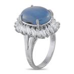 Ring Platina 1,44ct diamant- en saffierenring, Platina -, Nieuw