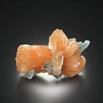 Fantastische STILBITE Bow met QUARTZ uit Jalgaon INDIA, Verzamelen, Mineralen en Fossielen