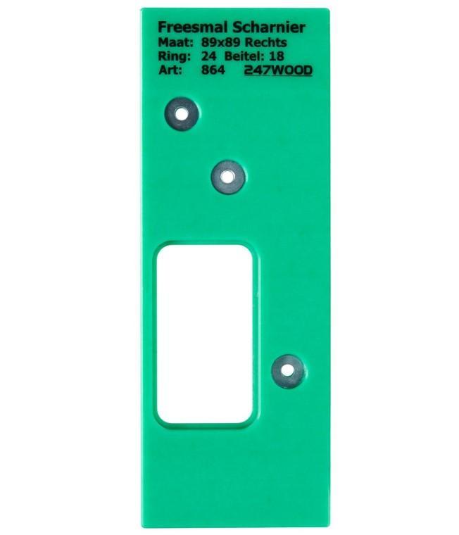 247WOOD Freesmal sluitplaat 89x89 rechts, Doe-het-zelf en Bouw, Hang- en Sluitwerk, Klink of Kruk, Nieuw, Overige materialen