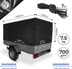 Aanhanger afdekzeil - 210x114x110 cm - Zwart - Jago®, Verzenden, Nieuw