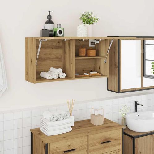 vidaXL Badkamerwandkast 80x25x40 cm bewerkt hout artisanaal, Huis en Inrichting, Tafels | Kaptafels, Nieuw, Verzenden
